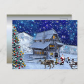 サンタルドルフ小妖精や小人(そり付き) ポストカード (正面/裏面)