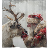 サンタルドルフ雪の冬のシーン シャワーカーテン (正面)