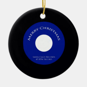 サンタレコード45回転クリスマスオーナメント セラミックオーナメント