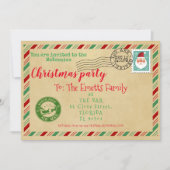 サンタレタークリスマスの古い手紙サンタパーティー 招待状 (正面)