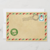 サンタレタークリスマスの古い手紙サンタパーティー 招待状 (裏面)