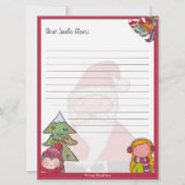 サンタレターテンプレート – 印刷可能なホリデーカード シーズンカード (正面)