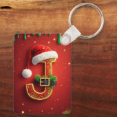 サンタレターJモノグラムホリデーリース 🎅 キーホルダー (裏面)