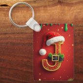 サンタレターJモノグラムホリデーリース 🎅 キーホルダー (正面)