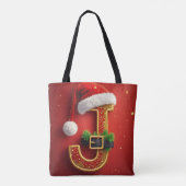 サンタレターJモノグラムホリデーリース 🎅 トートバッグ (裏面)