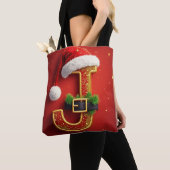 サンタレターJモノグラムホリデーリース 🎅 トートバッグ (クローズアップ)