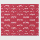 サンタレッドのクリスマスパーソナライズされた愛 ラッピングペーパー (フラット)