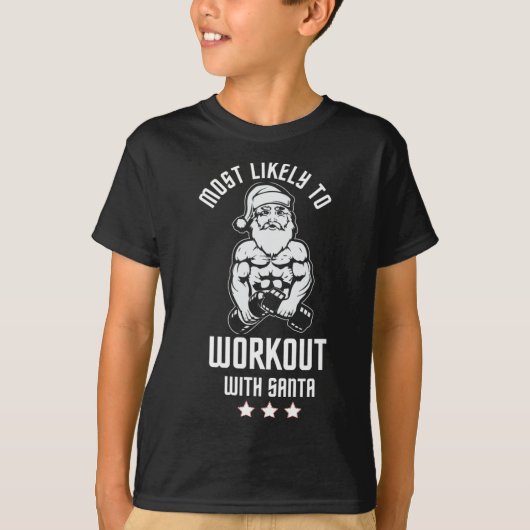サンタレッドの家族のクリスマスと一緒に働く可能性が最も高い Tシャツ (正面)