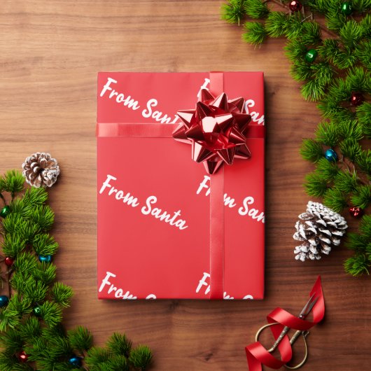 サンタレッドギフト包装紙 ラッピングペーパー (クリスマスギフト)