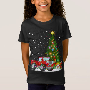 サンタレッドトラッククリスマスツリー照明レッドトラッククリス Tシャツ