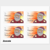 サンタレッド金ゴールドツリーから子へ星V6B 長方形シール (シート)