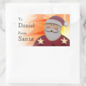 サンタレッド金ゴールドツリーから子へ星V6B 長方形シール (バッグ)