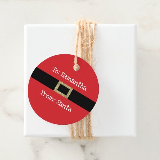 サンタレッド黒金ゴールドクリスマスギフトタグ フェイバータグ (インサイチュ)