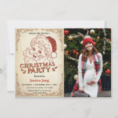 サンタレトロクリスマスパーティー写真 招待状 (正面)