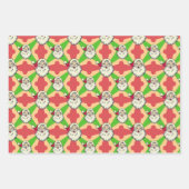 サンタレトロラインズドットクリスマス ラッピングペーパーシート (正面)