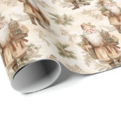 サンタレトロ金ゴールド ラッピングペーパー (ロールコーナー)