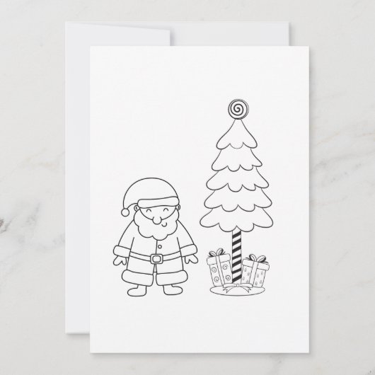 サンタレパーソナライズされたタクリスマスカー子供へド シーズンカード (裏面)