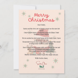 サンタレパーソナライズされたタクリスマスカー子供へド シーズンカード