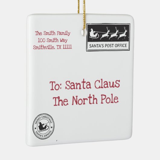 サンタレパーソナライズされたターオーナメント セラミックオーナメント (右)