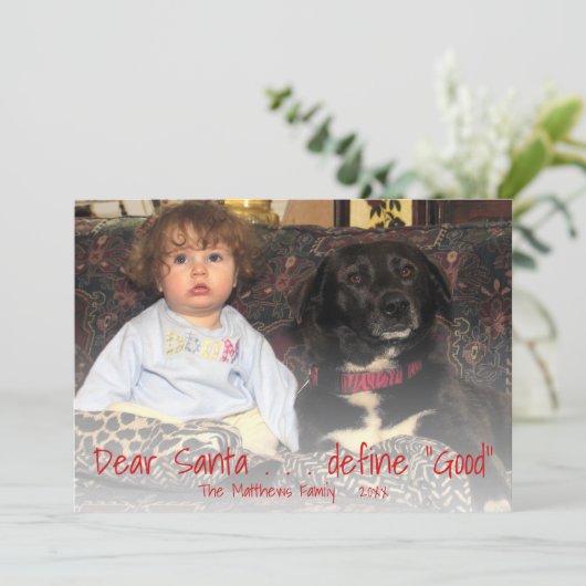 サンタレ親愛ッドおもしろいのクリスマスが良い写真を表現 シーズンカード (スタンド正面)
