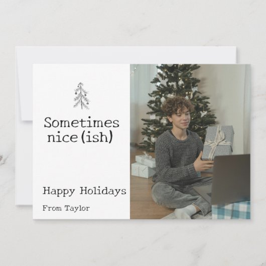 サンタレ親愛ースは時々素敵なクリスマスパーソナライズされた シーズンカード (正面)