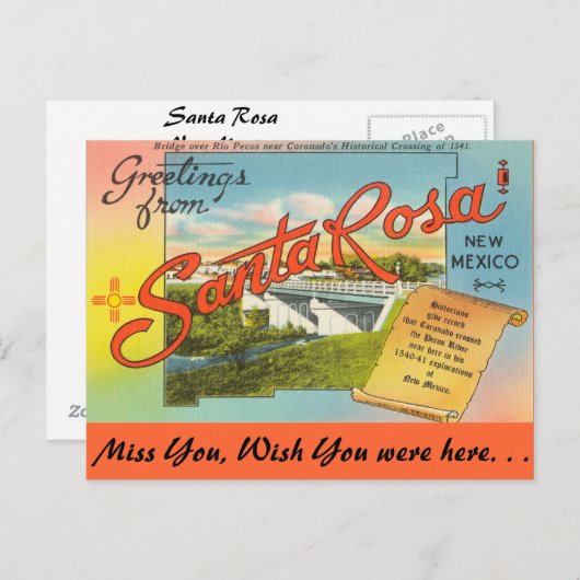 サンタロサからこんにちは ポストカード (正面/裏面)