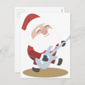 サンタロッカーおもしろいミュージシャンギタークリスマスギフト シーズンポストカード (正面/裏面)