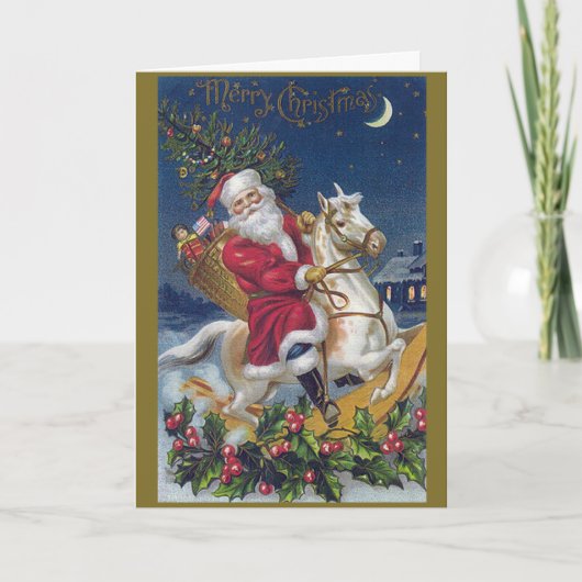サンタロッキングホースクリスマスカード シーズンカード (正面)