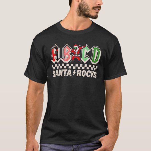 サンタロックスおもしろいクリスマス先生生徒 Tシャツ (正面)