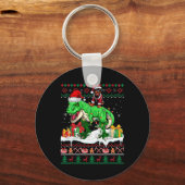 サンタロットワイラーライディングTレックスクリスマスセーターLo キーホルダー (正面)