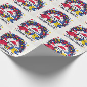 サンタロビンズルーマニア国旗のリース ラッピングペーパー (角)