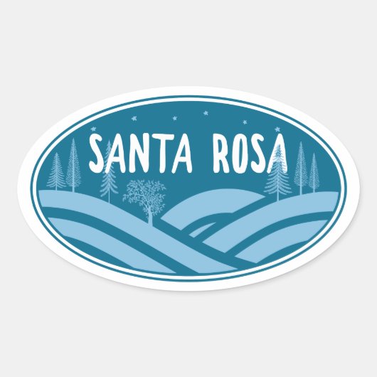 サンタローザカリフォルニアアウトドア 楕円形シール (正面)