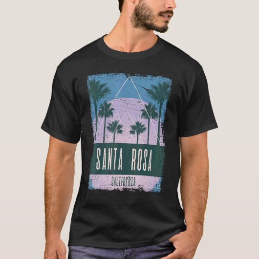 サンタローザカリフォルニアCAヴィンテージVAPORWAVEレトロ8 Tシャツ (正面)