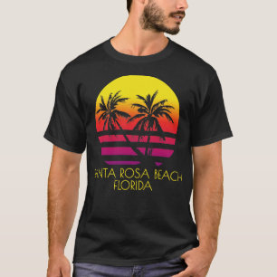 サンタローザビーチフロリダヴィンテージトロピカルサンセットホテル Tシャツ