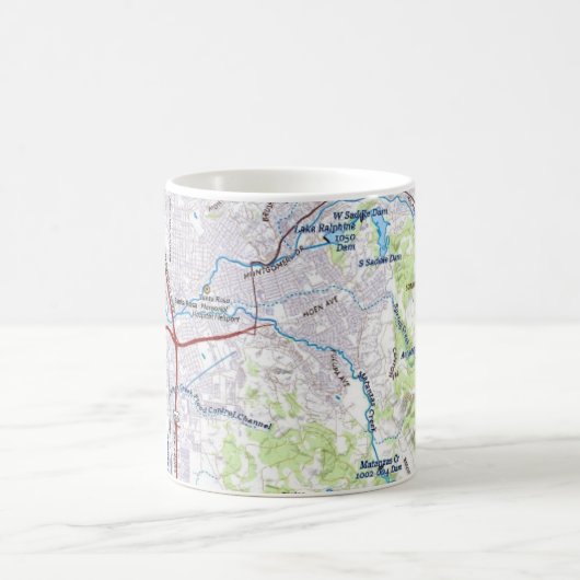 サンタローザ、カリフォルニアの地図 コーヒーマグカップ (中央)
