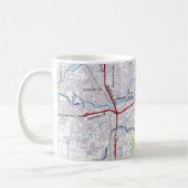 サンタローザ、カリフォルニアの地図 コーヒーマグカップ (左)