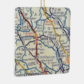 サンタローザCAヴィンテージの地図 セラミックオーナメント (右)