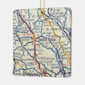 サンタローザCAヴィンテージの地図 セラミックオーナメント (左)