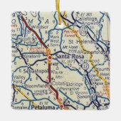 サンタローザCAヴィンテージの地図 セラミックオーナメント (正面)