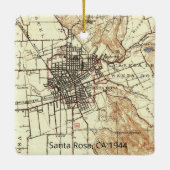 サンタローザCA 1944の地図 セラミックオーナメント (裏面)
