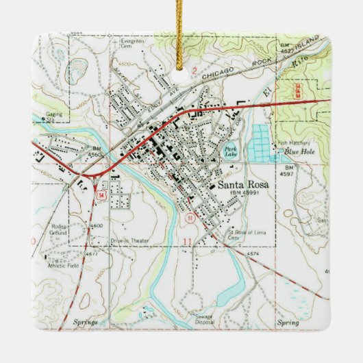 サンタローザNMヴィンテージトポ セラミックオーナメント (裏面)