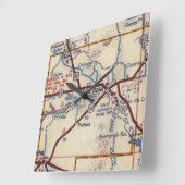 サンタローザNMヴィンテージマップ スクエア壁時計 (傾斜)