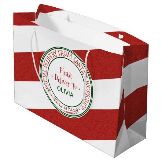 サンタワークショップクリスマス ラージペーパーバッグ (裏面アングル)