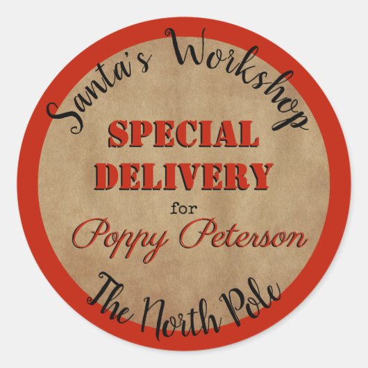 サンタワークショップシール ラウンドシール (正面)