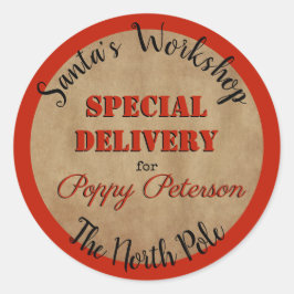 サンタワークショップシール ラウンドシール
