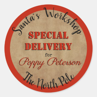 サンタワークショップシール ラウンドシール