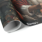 サンタワークショップチャイルドネーム愛を追加 ラッピングペーパー (ロールコーナー)