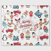 サンタワークショップトイズ小妖精や小人クリスマスラッピング紙 ラッピングペーパー (フラット)