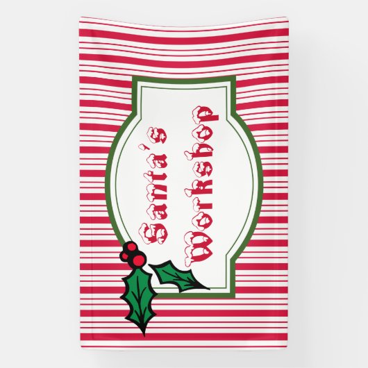 サンタワークショップバナーの看板 横断幕 (縦)