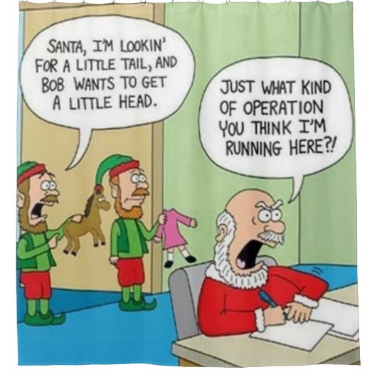 サンタワークショップ運営 シャワーカーテン (正面)